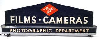 Agfa Films Cameras Porcelain Enamel Lighted Sign