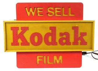 Fiber Optic We Sell Kodak Film Dealer Lighted Sign