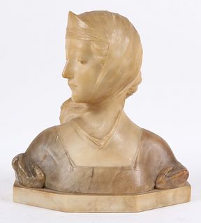 A. Gennai, Stone Bust of Woman with Scarf