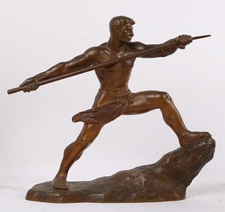 Art Deco Bronze Sculpture of Javelin Thrower