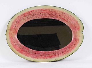 Watermelon Painted Pine Hanging Mirror