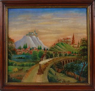 Continental School, Landscape with Train