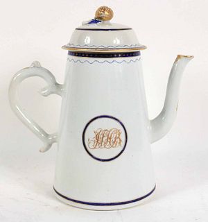 Chinese Export 'Lighthouse' Coffeepot and Cover