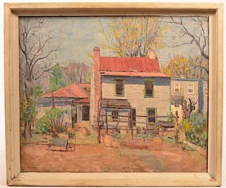 J. R. Conner Oil on Canvas - Doylestown Houses.