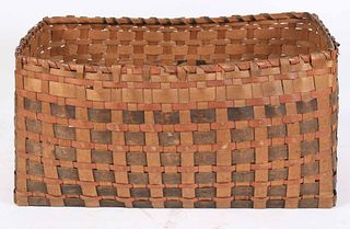 Northeastern Indian Large Painted Splint Basket