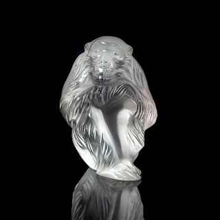 Lalique Crystal Animal Figurine, Chimpanzee, Chita