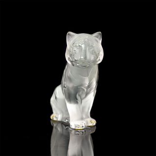 Lalique Crystal Animal Figurine, Sitting Tiger