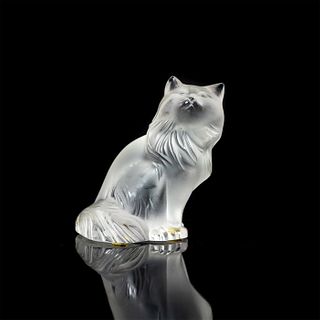 Lalique French Crystal Figurine, Heggie Cat 11796