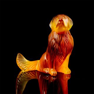 Lalique Crystal Dog Figurine, Golden Retriever