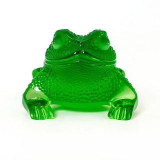 Lalique French Crystal Figurine, Gregoire Green Toad