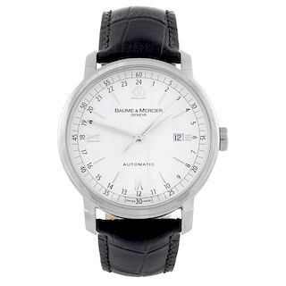 BAUME & MERCIER - a gentleman's Classima GMT wrist watch. Stainless steel case. Reference 65494, ser