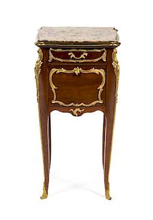A Louis XV Style Gilt Bronze Mounted Side Cabinet, FRANCOIS LINKE, Height 32 x width 15 3/4 x depth 13 3/4 inches.