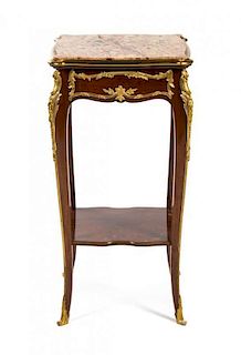 A Louis XV Style Gilt Bronze Mounted Table en Chiffonier, FRANCOIS LINKE, Height 29 1/2 x width 20 x depth 14 inches.