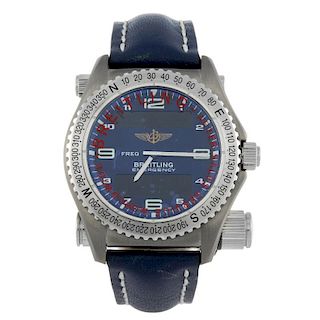 BREITLING - a gentleman's Professional Emergency wrist watch. Titanium case with calibrated bezel. R