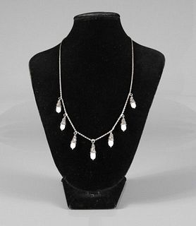 .925 Silver Pearl Drops Necklace