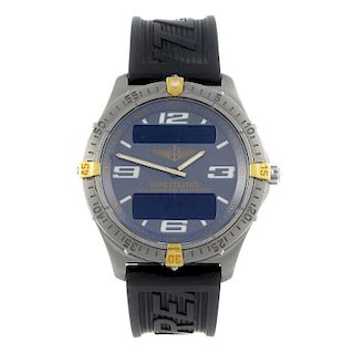 BREITLING - a gentleman's Professional Aerospace wrist watch. Titanium case with calibrated bezel. R