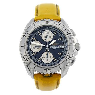 BREITLING - a gentleman's Aeromarine Chrono Shark chronograph wrist watch. Stainless steel case with