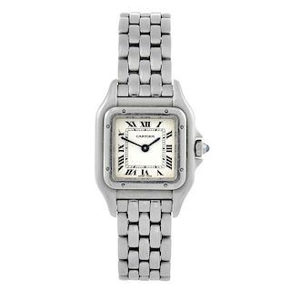 CARTIER - a Panthere bracelet watch. Stainless steel case. Reference 1320, serial CC883630. Signed q