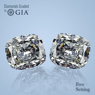 7.00 carat diamond pair Cushion cut Diamond GIA Graded 1) 3.50 ct, Color E, VVS1 2) 3.50 ct, Color D, VVS2. Appraised Value: $361,400 