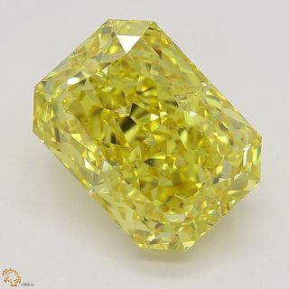 3.02 ct, Natural Fancy Vivid Yellow Even Color, VVS1, Radiant cut Diamond (GIA Graded), Appraised Value: $402,200 