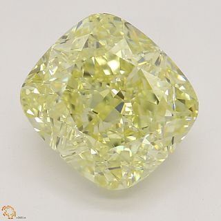 3.61 ct, Natural Fancy Yellow Even Color, IF, Cushion cut Diamond (GIA Graded), Appraised Value: $69,200 