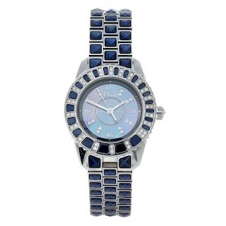 DIOR - a lady's Christal bracelet watch. Stainless steel case with factory diamond set bezel. Refere