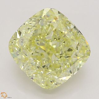 3.30 ct, Natural Fancy Yellow Even Color, VS1, Cushion cut Diamond (GIA Graded), Appraised Value: $64,600 