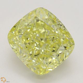 3.01 ct, Natural Fancy Intense Yellow Even Color, SI1, Cushion cut Diamond (GIA Graded), Appraised Value: $103,300 