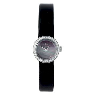 DIOR - a lady's La Baby D De Dior wrist watch. Stainless steel case with factory diamond set bezel.