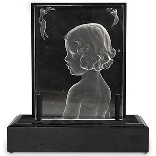 Steuben Gladys Carder Glass Relief (Welles (b. 1889 - 1969)