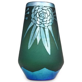 Steuben Blue Aurene Vase