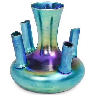 Steuben Blue Aurene Bud Vase