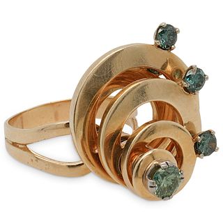 14k and  Diamond Mechanical Ring