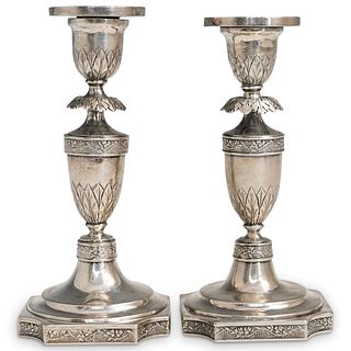 19th Cent. Russian Silver Candlesticks