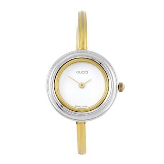 GUCCI - a lady's 11/12.2 bracelet watch. Bi-colour case. Numbered 1185629. Signed quartz movement. W