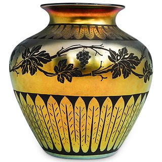 Steuben Gold Aurene Vase "Norfolk Pattern"