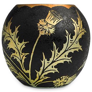 Steuben Gold Aurene Vase "Thistle Pattern"