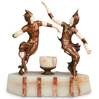 Chiparus Style Bronze Dancers Sculpture