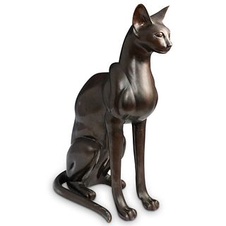 Large "Edwards" Bronze Cat Sculpture