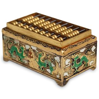 Antique Chinese Silver Enameled Abacus Box