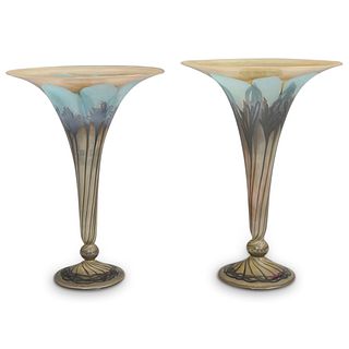 Pair of Vera Walther Art Glass Vases