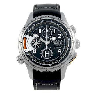 HAMILTON - a gentleman's Khaki Aviation X-Copter chronograph wrist watch. Stainless steel case with
