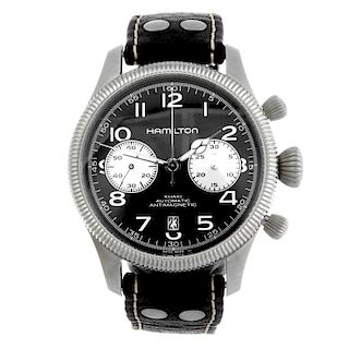 HAMILTON - a gentleman's Khaki Pioneer chronograph wrist watch. Stainless steel case. Numbered H6041