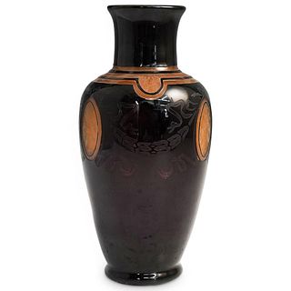 Steuben Mirror Black "Adams" Glass Vase