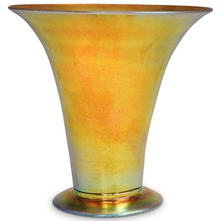 Steuben Gold Aurene Iridiscent Flared Vase