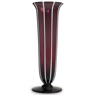 Steuben Amethyst and Stripped Vase
