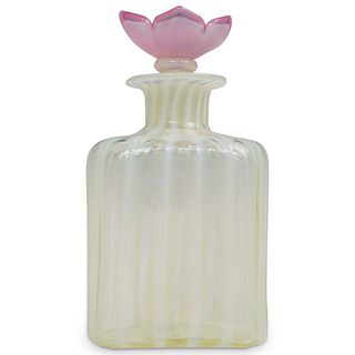 Steuben Opalescent Floral Stopper Bottle