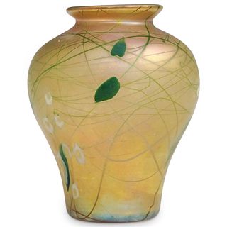 Steuben Gold Aurene "Leaf and  Vine" Vase