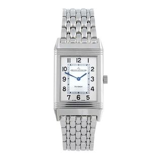 CURRENT MODEL: JAEGER-LECOULTRE - a lady's Reverso bracelet watch. Stainless steel case. Reference 2