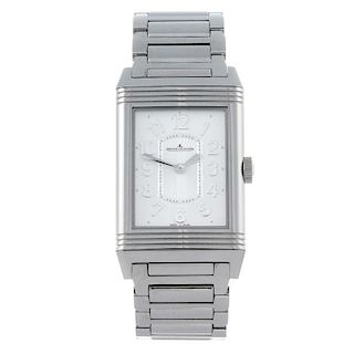 CURRENT MODEL: JAEGER-LECOULTRE - a lady's Grande Reverso Ultra Thin bracelet watch. Stainless steel